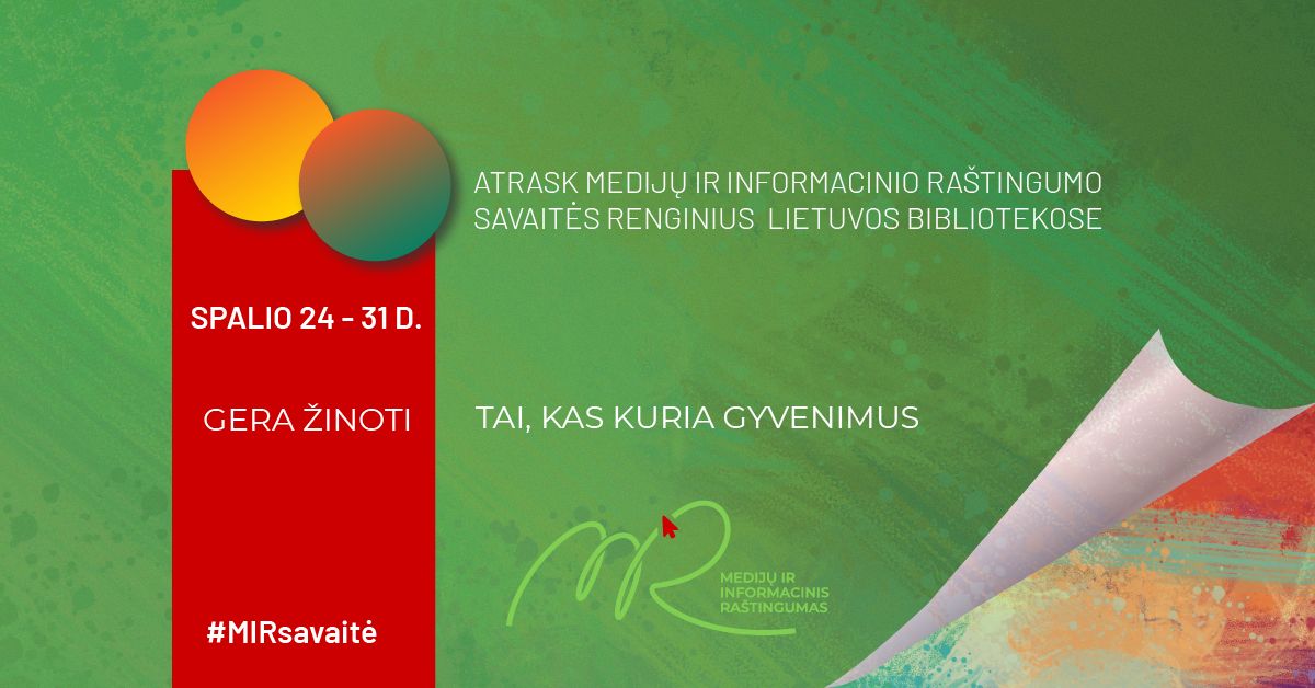Pasaulinės medijų ir informacinio raštingumo savaitės Lietuvos viešosiose bibliotekose programa
